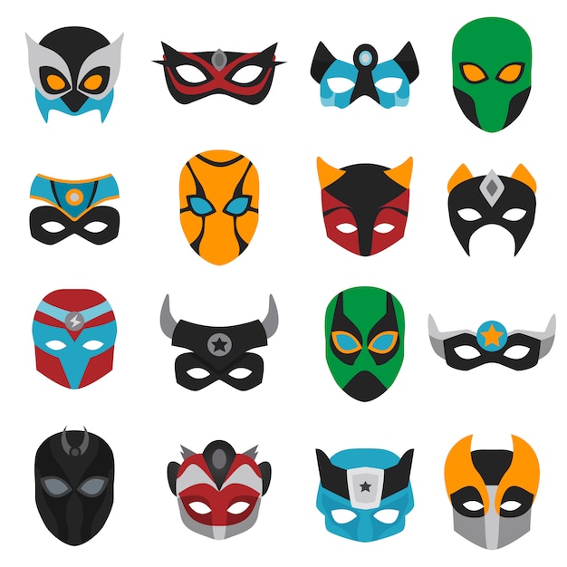 Free Vector Superhero masks set