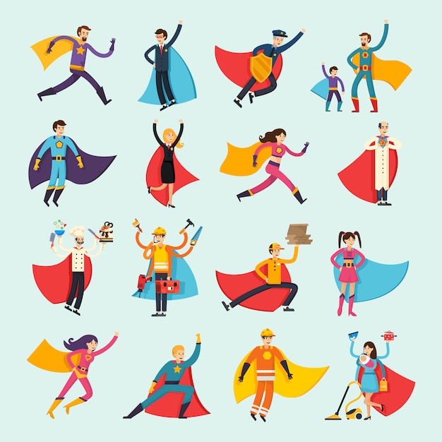 Download Free Download This Free Vector Superheroes Orthogonal Flat People Set Use our free logo maker to create a logo and build your brand. Put your logo on business cards, promotional products, or your website for brand visibility.