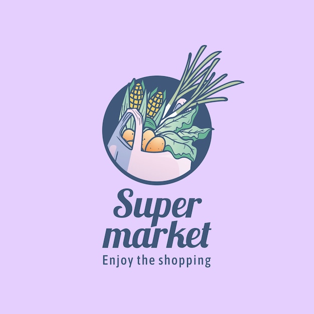 Download Free Supermarket Logo Template With Shopping Bag Free Vector Use our free logo maker to create a logo and build your brand. Put your logo on business cards, promotional products, or your website for brand visibility.