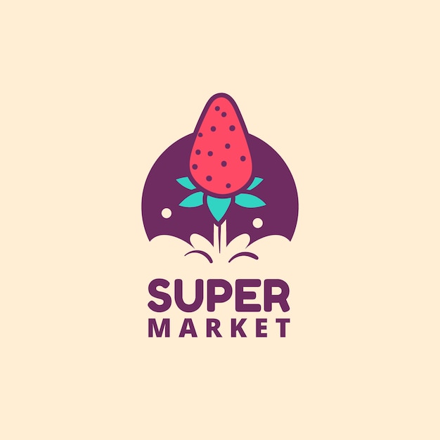 Download Free Download Free Supermarket Logo Template With Strawberry Vector Use our free logo maker to create a logo and build your brand. Put your logo on business cards, promotional products, or your website for brand visibility.