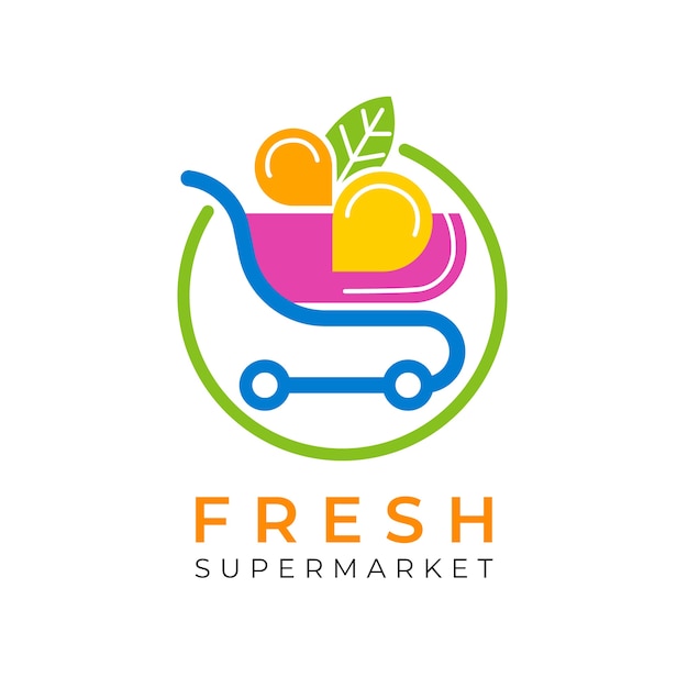 Download Free Download This Free Vector Supermarket Logo With Shopping Cart Use our free logo maker to create a logo and build your brand. Put your logo on business cards, promotional products, or your website for brand visibility.