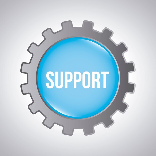 Support design over gray background vector illustration Premium Vector