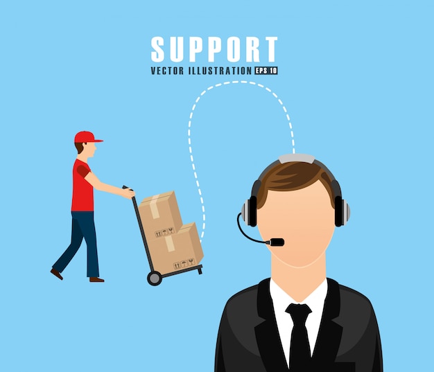 Support service design Free Vector