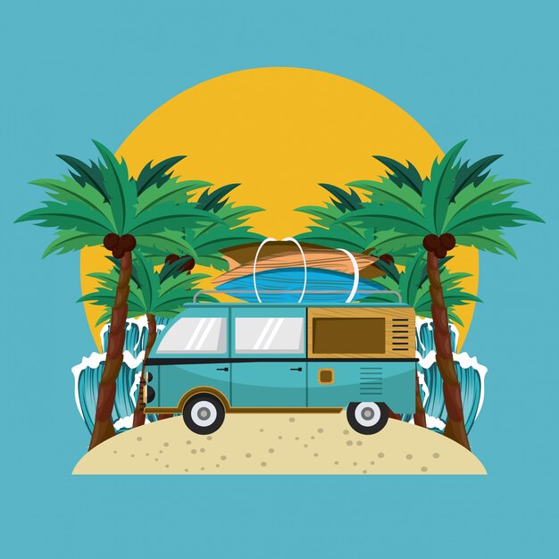 Premium Vector | Surf and beach