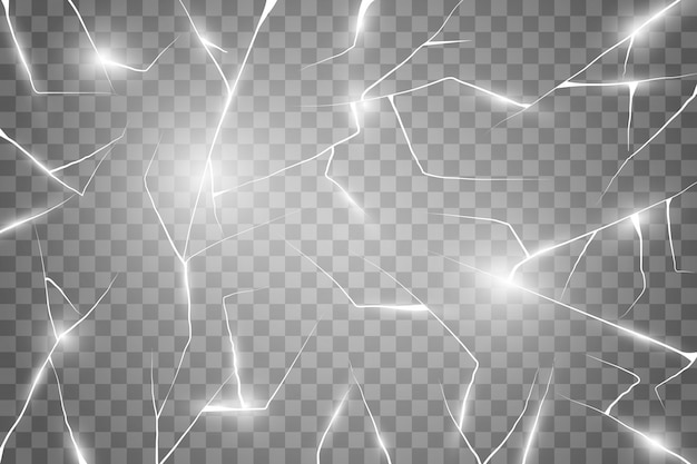 Premium Vector | Surface is cracked on ice, isolated on a transparent ...