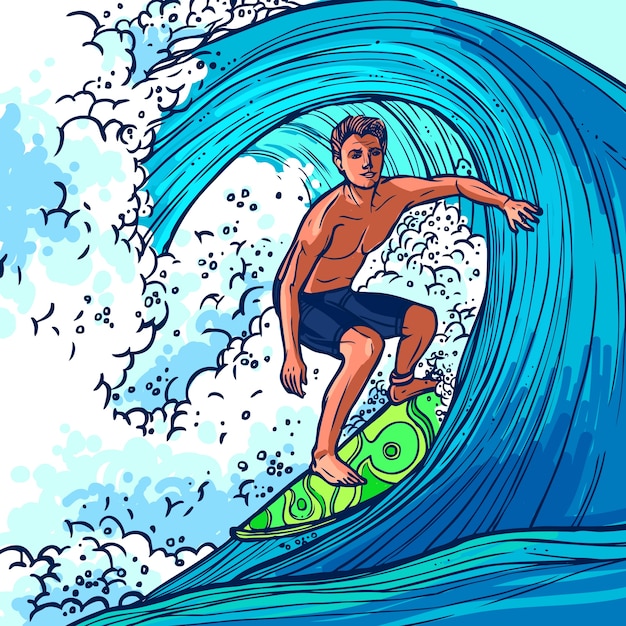 Surfer Man Background