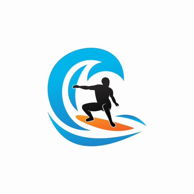 Premium Vector | Surfer man logo template design