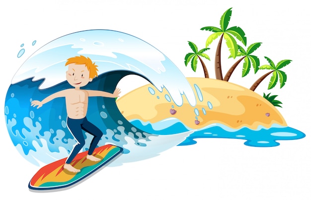 Premium Vector | A surfer and summer holiday