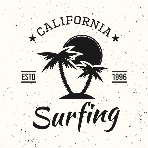 Premium Vector | Surfing black vintage emblem, badge, label or logo ...