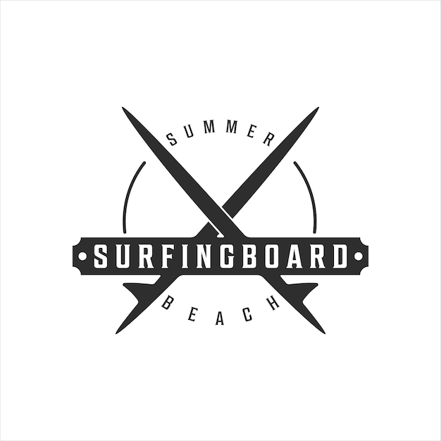 Premium Vector | Surfing board logo vintage vector illustration ...