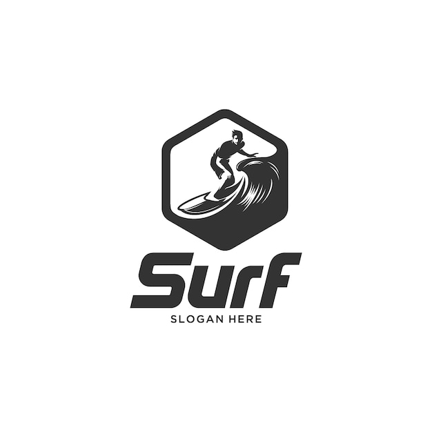 Download Free Surfing Emblem Silhouette Logo Illustration Premium Vector Use our free logo maker to create a logo and build your brand. Put your logo on business cards, promotional products, or your website for brand visibility.