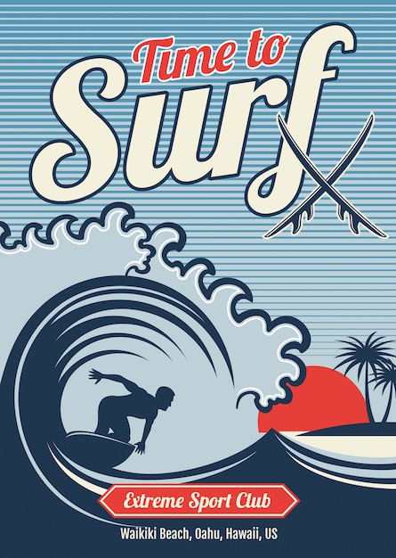 Download Free Surfing Hawaii T Shirt Vintage Design Premium Vector Use our free logo maker to create a logo and build your brand. Put your logo on business cards, promotional products, or your website for brand visibility.