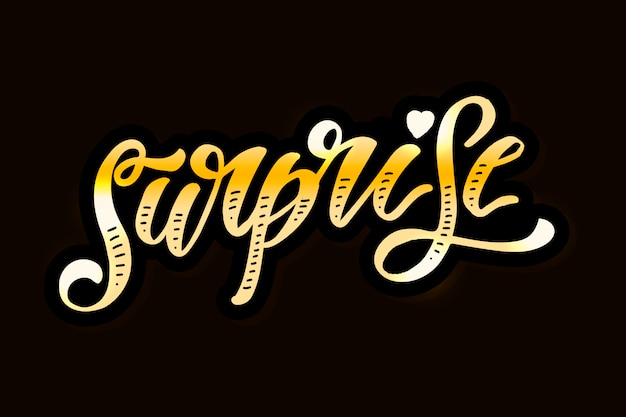 Premium Vector Surprise Lettering Calligraphy Brush Text