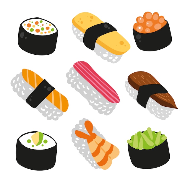 Download Vector Sushi Icons Collection Vectorpicker