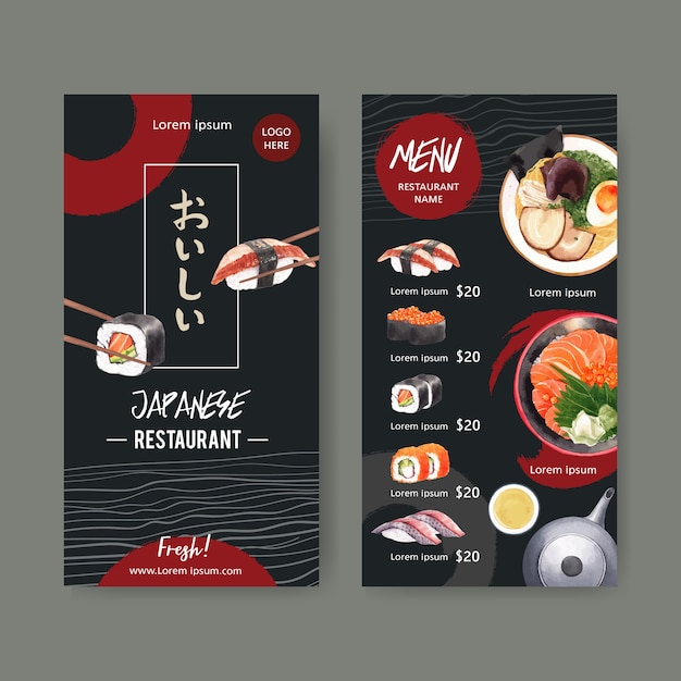 Free Vector | Sushi menu collection for 