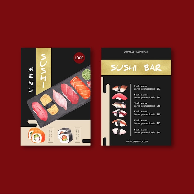 Free Vector Sushi Menu Collection For Restaurant