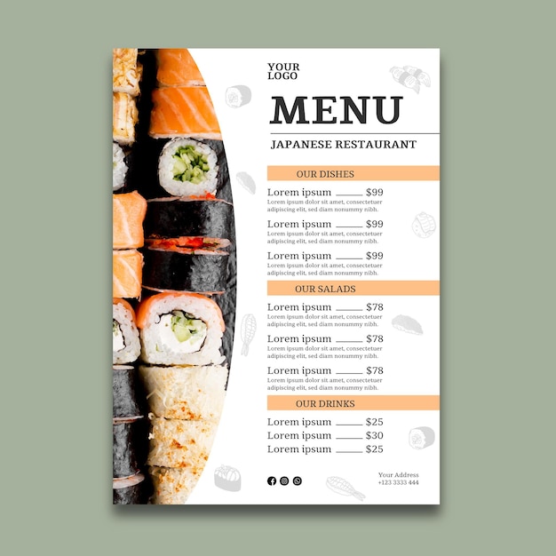 Sushi Menu Template Free Download
