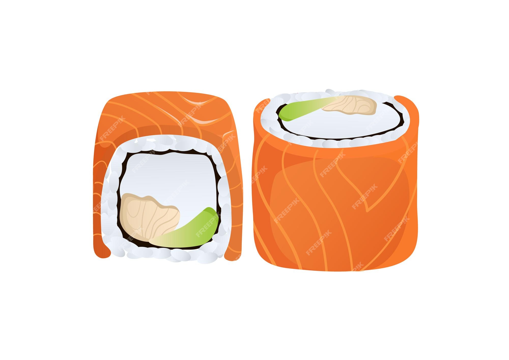 Premium Vector | Sushi roll philadelphia