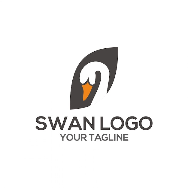 company logo with red swan