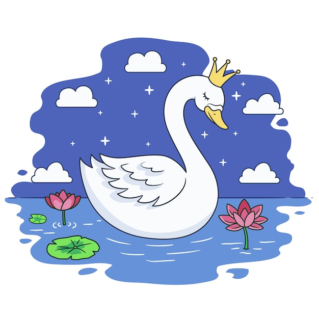 Swan princess concept | Free Vector