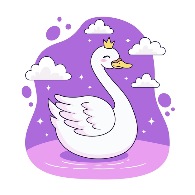 Swan princess concept | Free Vector