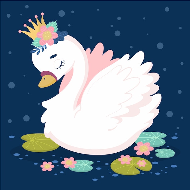 Swan princess illustration | Free Vector