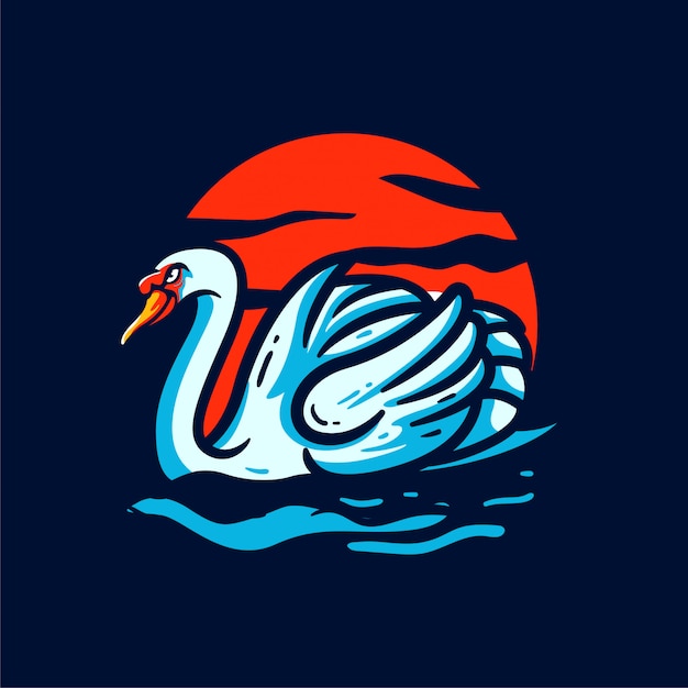 Download Free Swan Of The Sun Mascot Logo Custom Illustration Premium Vector Use our free logo maker to create a logo and build your brand. Put your logo on business cards, promotional products, or your website for brand visibility.