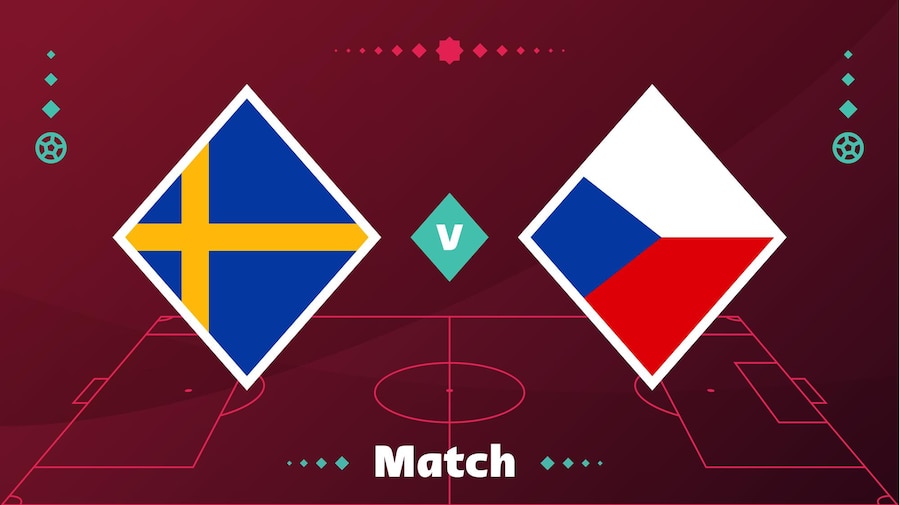 Premium Vector Sweden vs czech republic match playoff football 2022