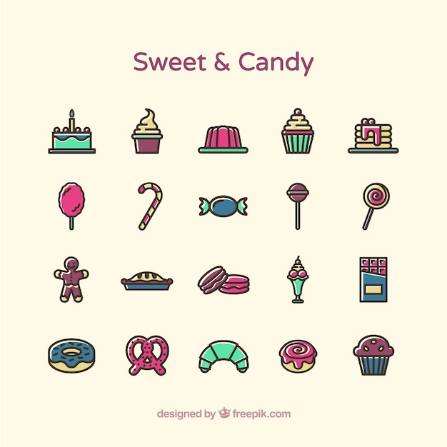 Download Sweet and candy icons Vector | Free Download