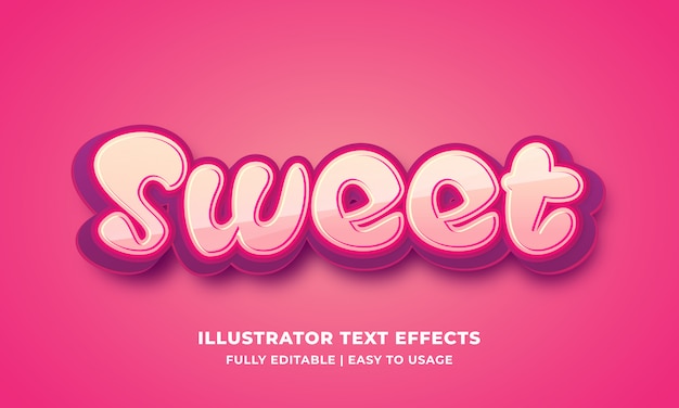 Premium Vector | Sweet cartoon text effect