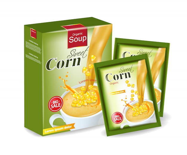 Download Sweet corn soup mockup Vector | Premium Download