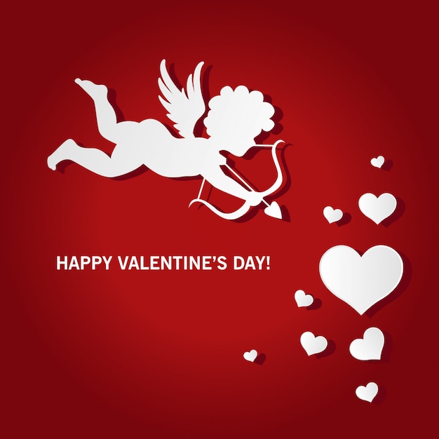 Premium Vector | Sweet cupid greetings card for valentines day