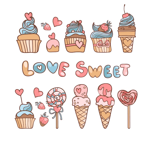 Free Vector Sweet designs collection