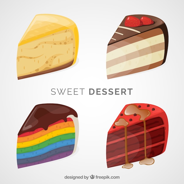 Sweet desserts collection with chocolate