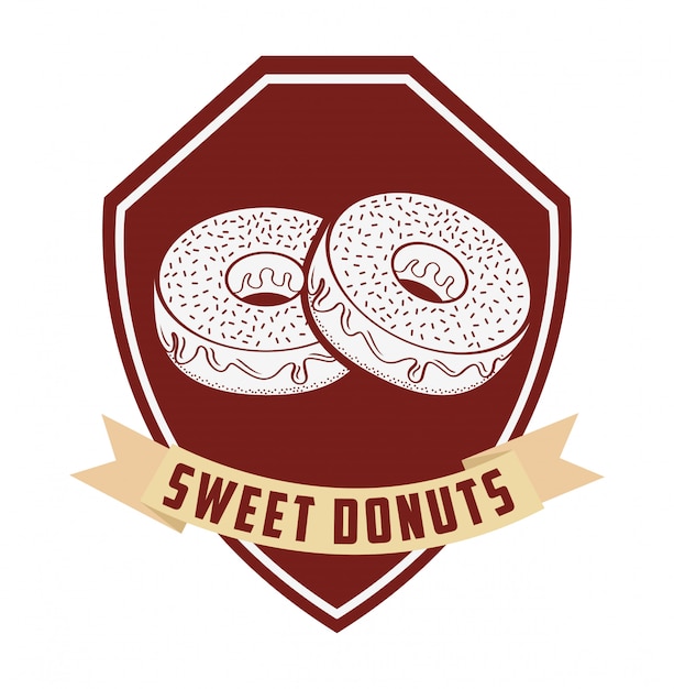 Free Vector | Sweet donuts label