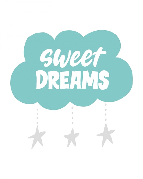 Download Sweet dreams lettering Vector | Premium Download