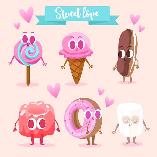 Sweet food characters collection