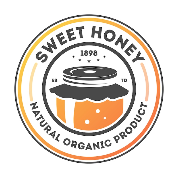 Sweet honey vintage isolated label | Premium Vector