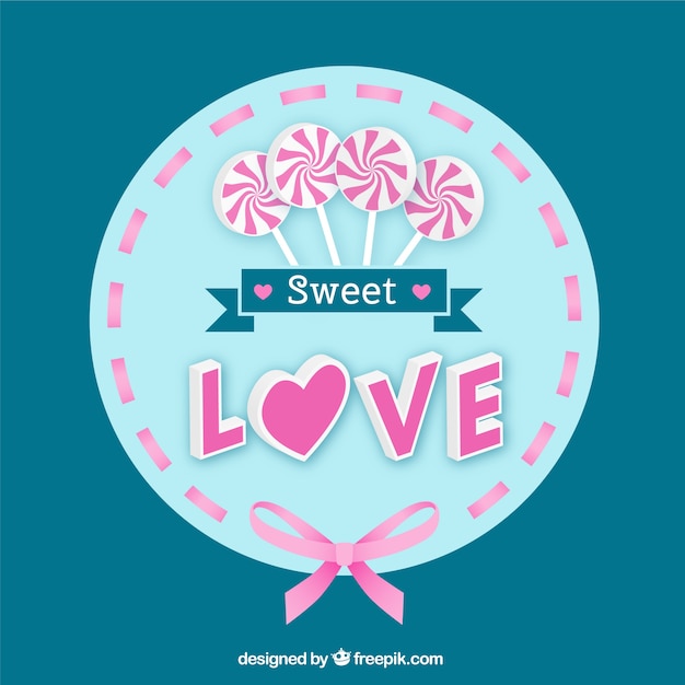 Download Sweet love with lollipops Vector | Free Download