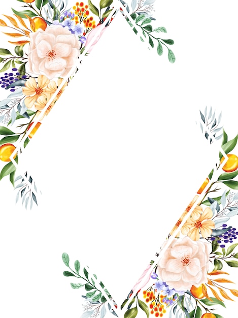 Premium Vector | Sweet peach floral frame background