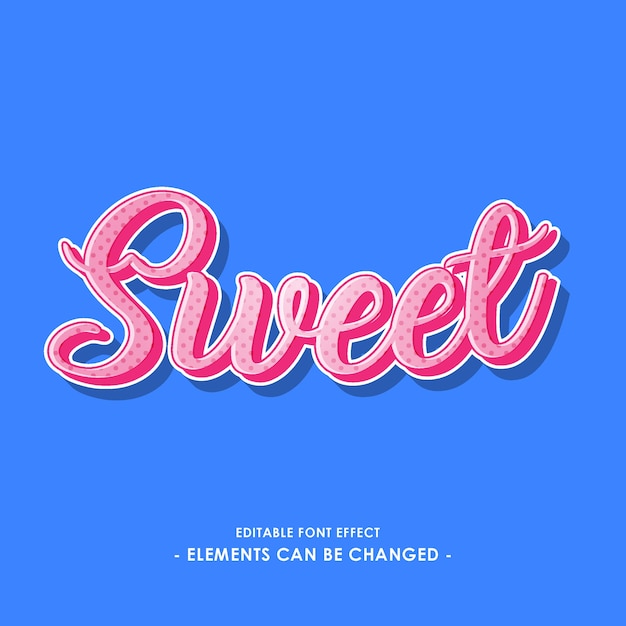 Premium Vector | Sweet script font effect for sticker or title