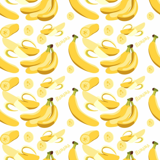 Premium Vector | ¡sweet yellow banana with no outline endless pattern