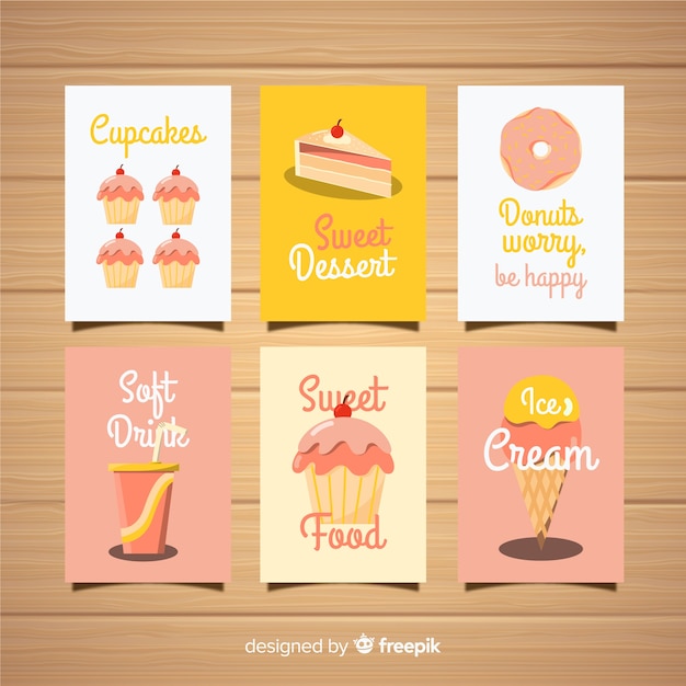 Sweets card pack Vector | Free Download