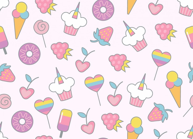 Premium Vector | Sweets seamless pattern