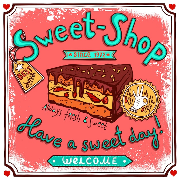 Sweetshop vintage candy poster
