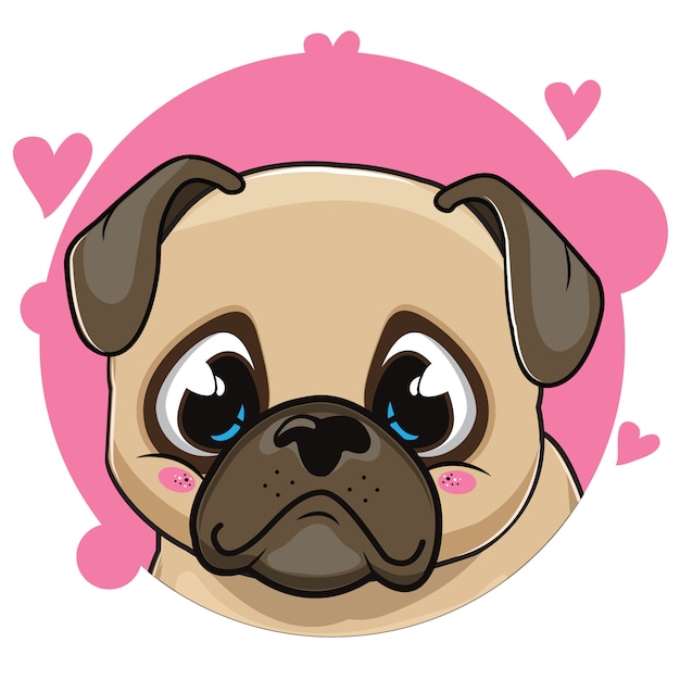 Download Sweety pug avatar Vector | Premium Download