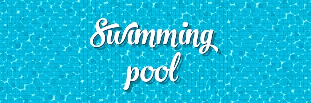Swimming pool top view with reflection. Premium Vector
