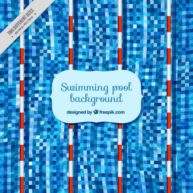 Swimming pool with blue tiles background