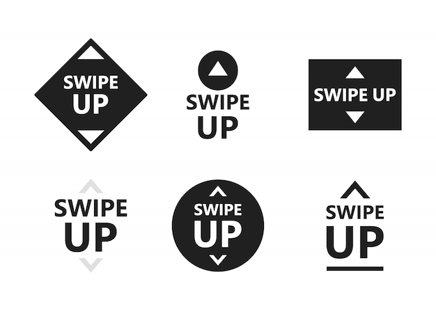 Premium Vector | Swipe up icon set isolated on white background for ...