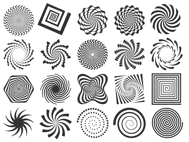 Premium Vector Swirl Silhouette Spiral Swirling Spin Swirls Circle And Abstract Swirled Silhouettes Vector Illustration Set